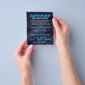 Blauwe toon autowasstraat flyer (Hand)