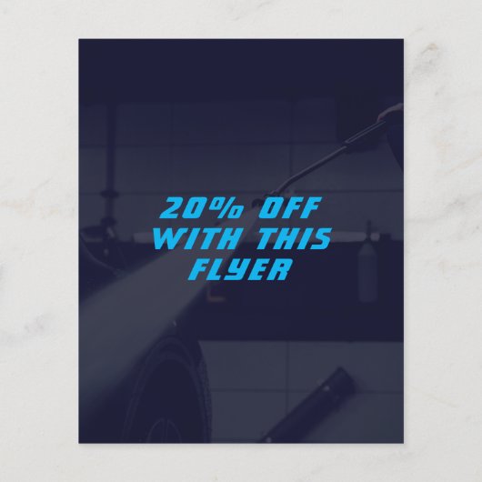 Blauwe toon autowasstraat flyer (Achterkant)