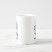 Blauwe Toon Codering Koffie Binaire Nummers Progra Porselein Kop (Voorkant)