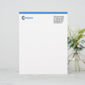 Blauwe top van gradiënt briefhoofd (Staand voorkant)