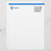 Blauwe top van gradiënt briefhoofd (Voorkant / Achterkant)