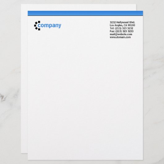 Blauwe top van gradiënt briefhoofd (Voorkant / Achterkant)