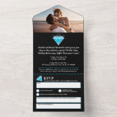 Blauwe topaas 4e huwelijksverjaardag edelsteen all in one uitnodiging (Binnen)