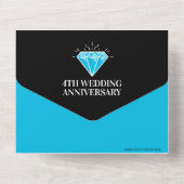 Blauwe topaas 4e huwelijksverjaardag edelsteen all in one uitnodiging (Achterkant)