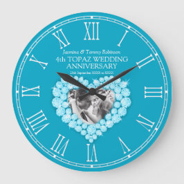 Blauwe topaz foto van 4 jaar bruiloft grote klok