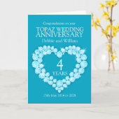 Blauwe Topaz huwelijksverjaardag naam details kaar Kaart (Gele Bloem)