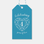 Blauwe topaz trouwdag 4e hartcadeau labels cadeaulabel (Voorkant)