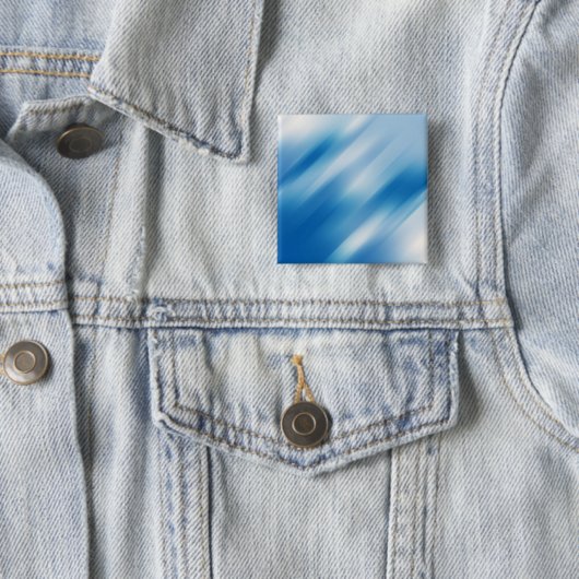 Blauwe topaz vierkante button 5,1 cm (In situ)