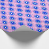 blauwe topjes op roze papier (Hoek)