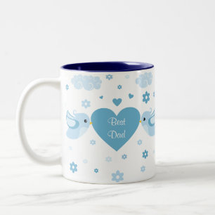 Blauwe Tortelduifjes Baby Tweekleurige Koffiemok