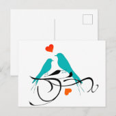 Blauwe Tortelduifjes Briefkaart (Voorkant / Achterkant)