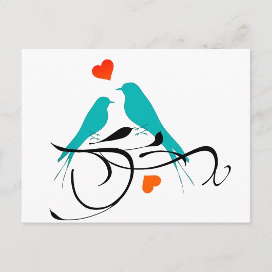 Blauwe Tortelduifjes Briefkaart (Voorkant)