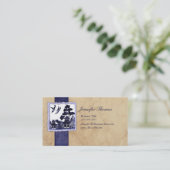  blauwe Tortelduifjes Visitekaartje (Staand voorkant)