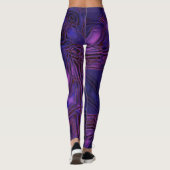 Blauwe tot paarse flauwte textuur en digitale kras leggings (Achterkant)