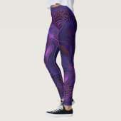 Blauwe tot paarse flauwte textuur en digitale kras leggings (Links)