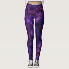 Blauwe tot paarse flauwte textuur en digitale kras leggings