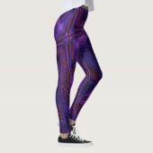Blauwe tot paarse flauwte textuur en digitale kras leggings (Rechts)