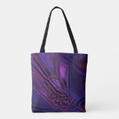 Blauwe tot paarse flauwte textuur en digitale kras tote bag (Achterkant)