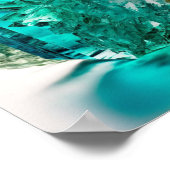 blauwe tourmaline macro close - up gemstone foto poster (Hoek)