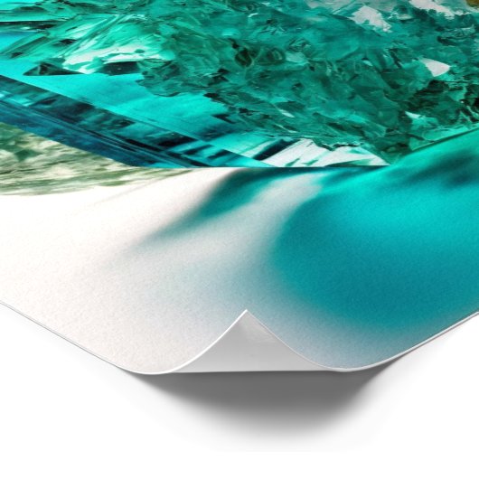 blauwe tourmaline macro close - up gemstone foto poster (Hoek)