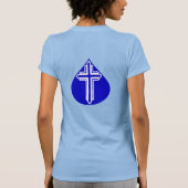 Blauwe Traandruppel Witte Kruis T-shirt (Achterkant)