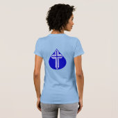 Blauwe Traandruppel Witte Kruis T-shirt (Achterkant volledig)