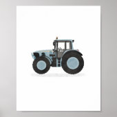 Blauwe Tractor Kinderkamer Decor Poster (Voorkant)