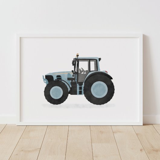Blauwe Tractor Kinderkamer Decoratie