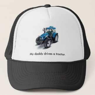 Blauwe tractor, mijn vader rijdt een tractor. trucker pet