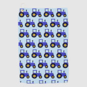 Blauwe Tractor Ontwerp Achtergrond in Elke Kleur Golfhanddoek (Voorkant)