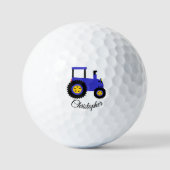 Blauwe Tractor Ontwerp Gepersonaliseerd Golfballen (Voorkant)