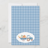 Blauwe Tractor pompoen en boerderijdieren 1e verja Kaart (Achterkant)