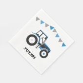 Blauwe Tractor Verjaardagsfeestje Papieren servett Servet (Hoek)