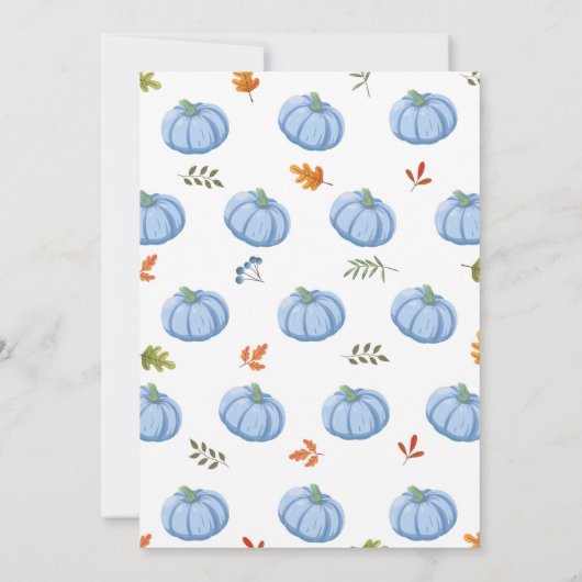 Blauwe Tractoren Pompoen Verjaardag Oogstfeest Kaart (Achterkant)