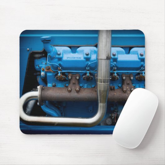 Blauwe tractormotor muismat (Met muis)