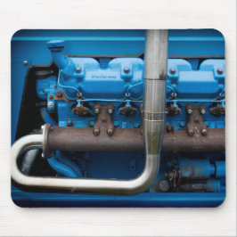 Blauwe tractormotor muismat