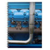 Blauwe tractormotor notitieboek (Voorkant)