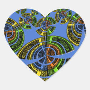 Blauwe traditie hart sticker