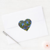 Blauwe traditie hart sticker (Envelop)