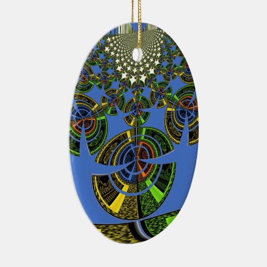 Blauwe traditie keramisch ornament (Rechts)