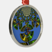 Blauwe traditie metalen ornament (Rechts)