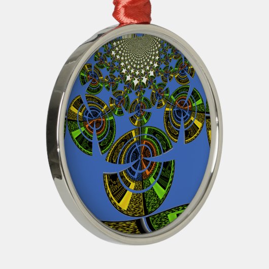 Blauwe traditie metalen ornament (Rechts)