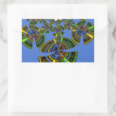 Blauwe traditie rechthoekige sticker (Tas)