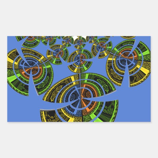 Blauwe traditie rechthoekige sticker (Voorkant)