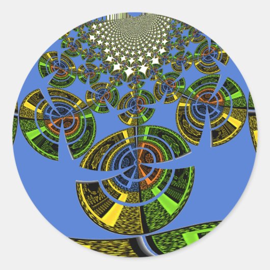 Blauwe traditie ronde sticker (Voorkant)