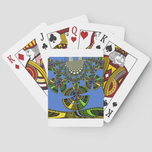 Blauwe traditie speelkaarten (Achterkant)