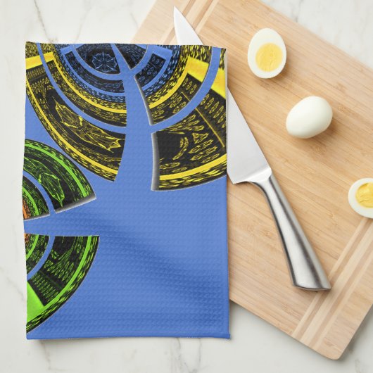 Blauwe traditie theedoek (Quarter Fold)