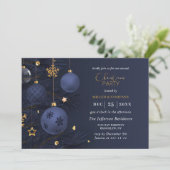 Blauwe traditionele feestdag voor kerst kaart (Staand voorkant)