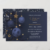 Blauwe traditionele feestdag voor kerst kaart (Voorkant / Achterkant)