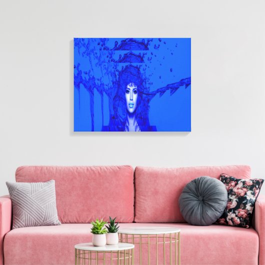 Blauwe Trance Canvas Afdruk (Insitu (Woonkamer))